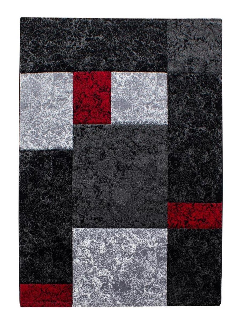 Tapis salon et chambre tissé motif géométrique CARARELLE Rouge - Kiabi