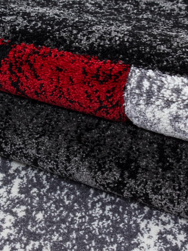 Tapis salon et chambre tissé motif géométrique CARARELLE Rouge - Kiabi