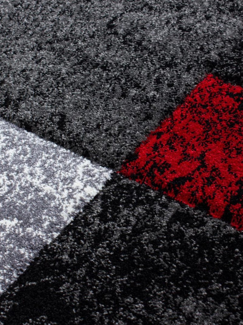 Tapis salon et chambre tissé motif géométrique CARARELLE Rouge - Kiabi