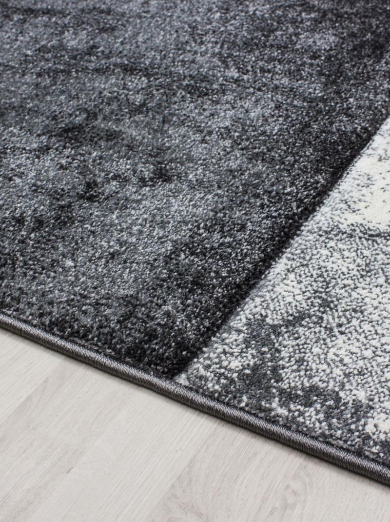 Tapis salon et chambre tissé motif géométrique CARARELLI Argent - Kiabi