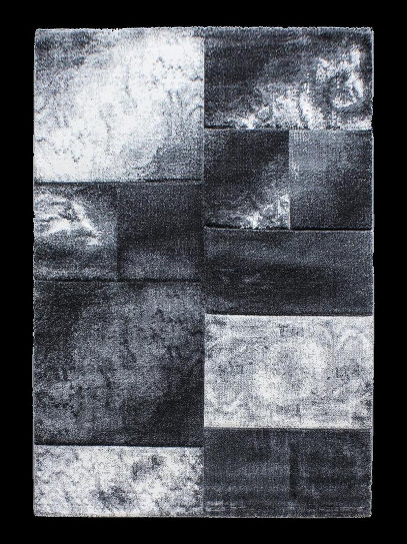 Tapis salon et chambre tissé motif géométrique CARARELLI Argent - Kiabi