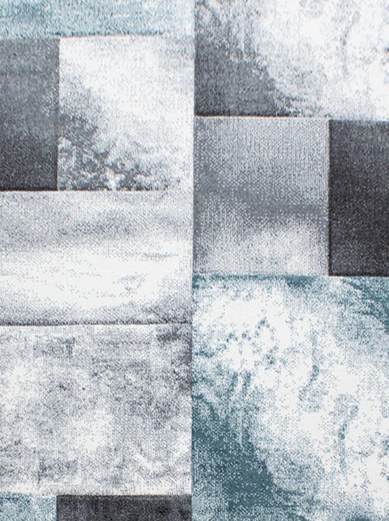 Tapis salon et chambre tissé motif géométrique CARARELLI Bleu - Kiabi