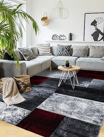 Tapis salon et chambre tissé motif géométrique CARARELLI