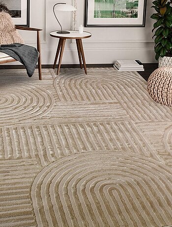 Tapis salon et chambre tissé motif géométrique CERABI