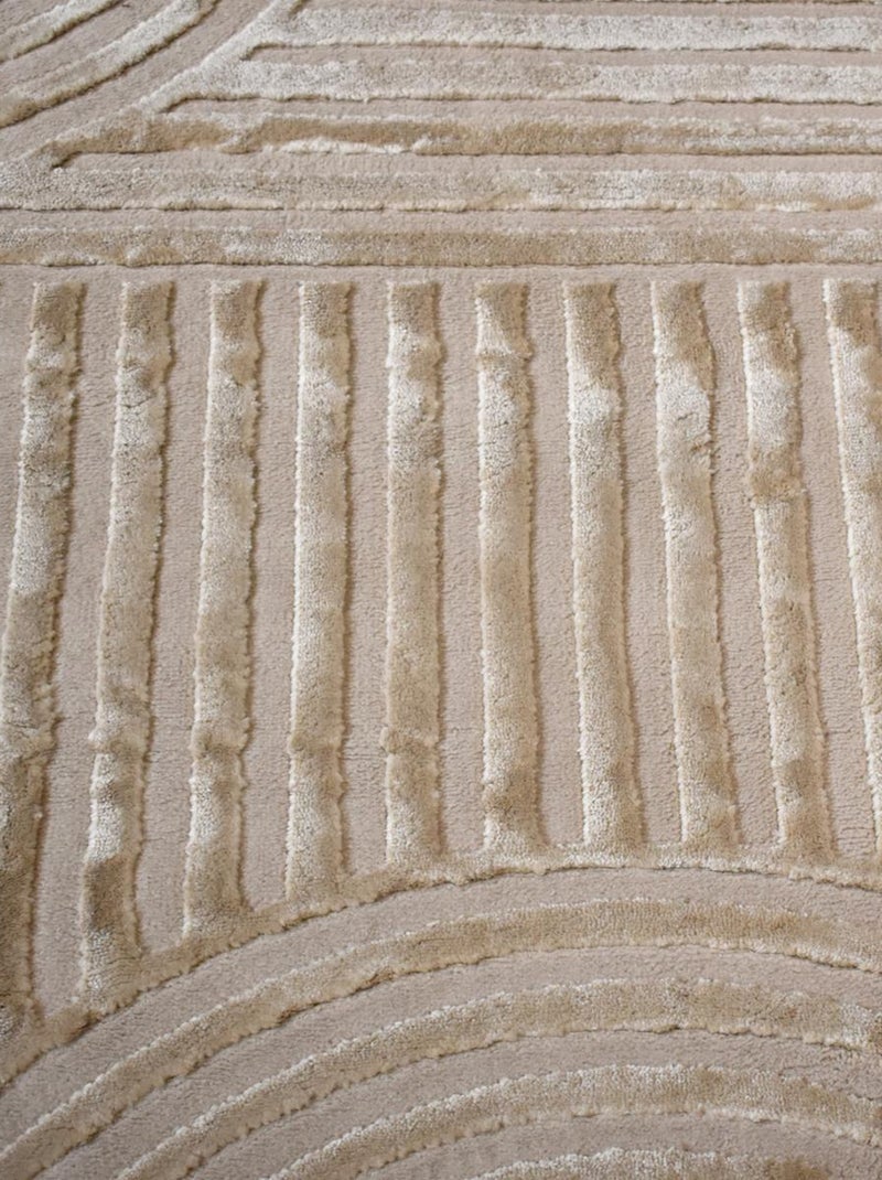 Tapis salon et chambre tissé motif géométrique CERABI Beige - Kiabi
