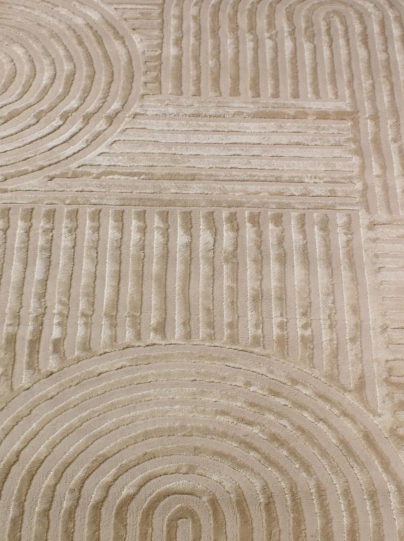 Tapis salon et chambre tissé motif géométrique CERABI Beige - Kiabi