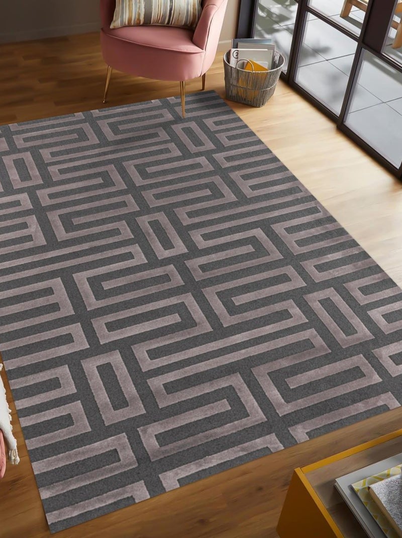 Tapis salon et chambre tissé motif géométrique CONRAD Rose - Kiabi