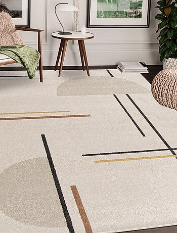 Tapis salon et chambre tissé motif géométrique CONTELUNE