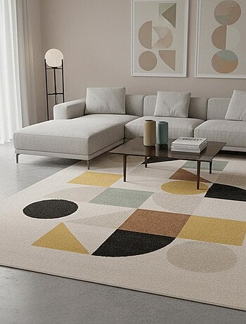 Tapis salon et chambre tissé motif géométrique CONTEMULTI