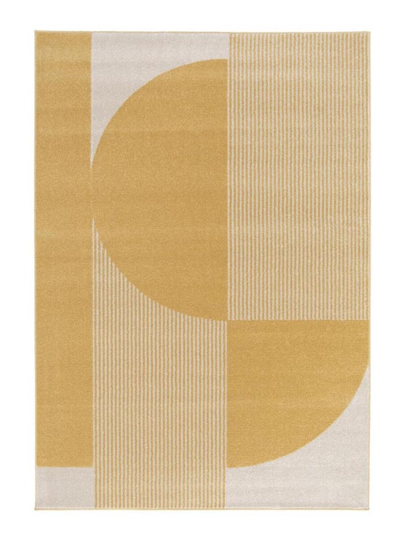 Tapis salon et chambre tissé motif géométrique CONTUNI Jaune - Kiabi