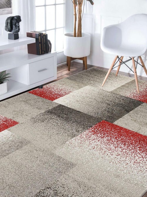 Tapis salon et chambre tissé motif géométrique DERBY A - Kiabi