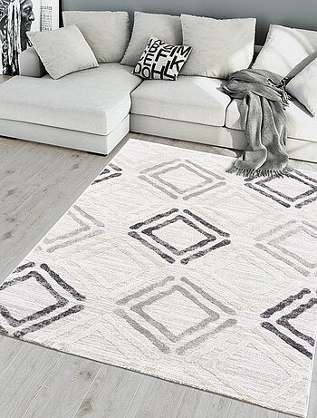 Tapis salon et chambre tissé motif géométrique DOUCA