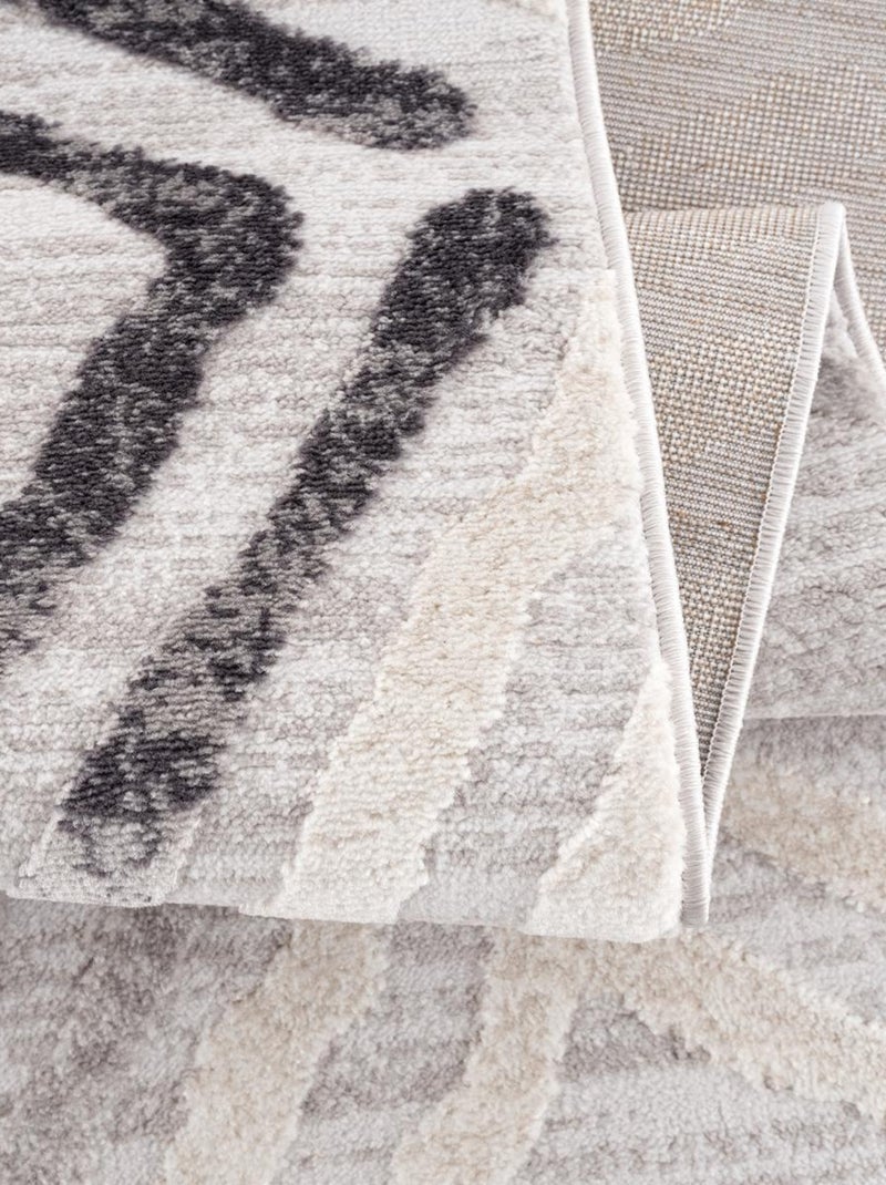Tapis salon et chambre tissé motif géométrique DOUCA Gris - Kiabi
