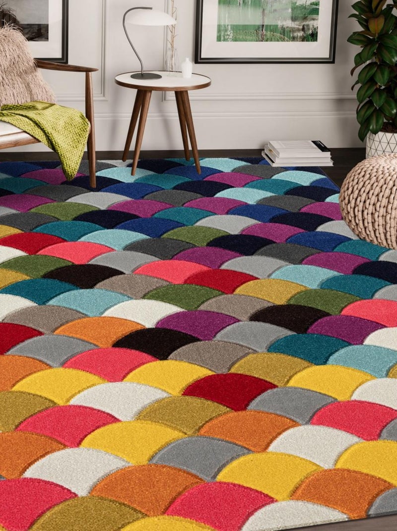 Tapis salon et chambre tissé motif géométrique DOUTRIA Multicolore - Kiabi