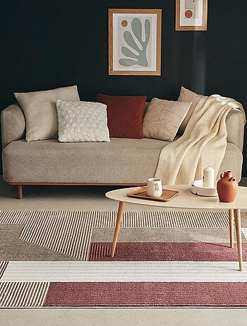 Tapis salon et chambre tissé motif géométrique ECHO 2