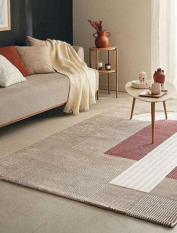 Tapis salon et chambre tissé motif géométrique ECHO 2