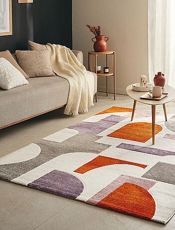 Tapis salon et chambre tissé motif géométrique ECHO 3