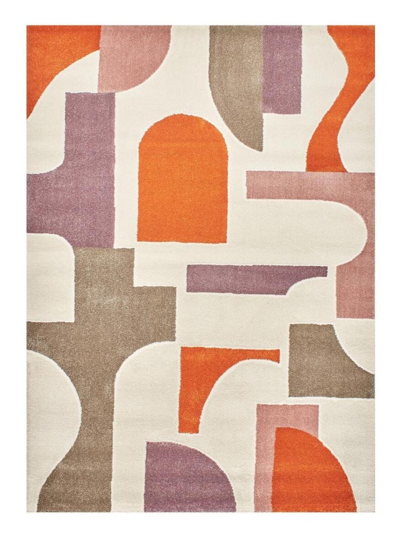 Tapis salon et chambre tissé motif géométrique ECHO 3 Multicolore - Kiabi