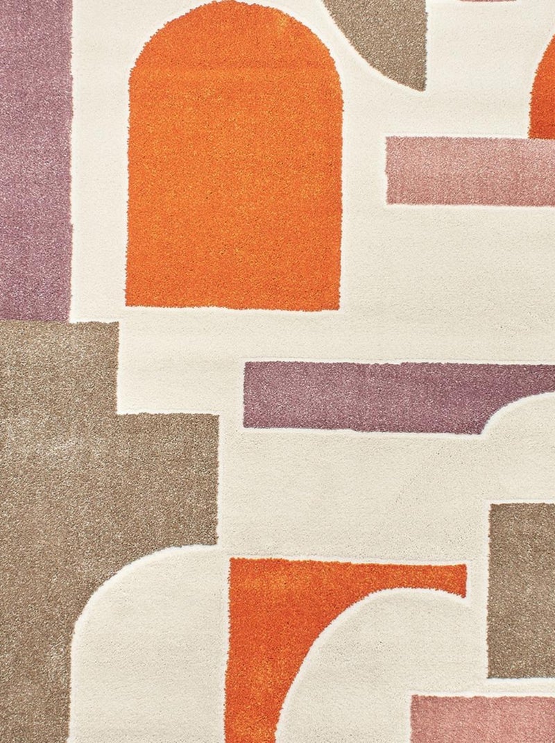 Tapis salon et chambre tissé motif géométrique ECHO 3 Multicolore - Kiabi