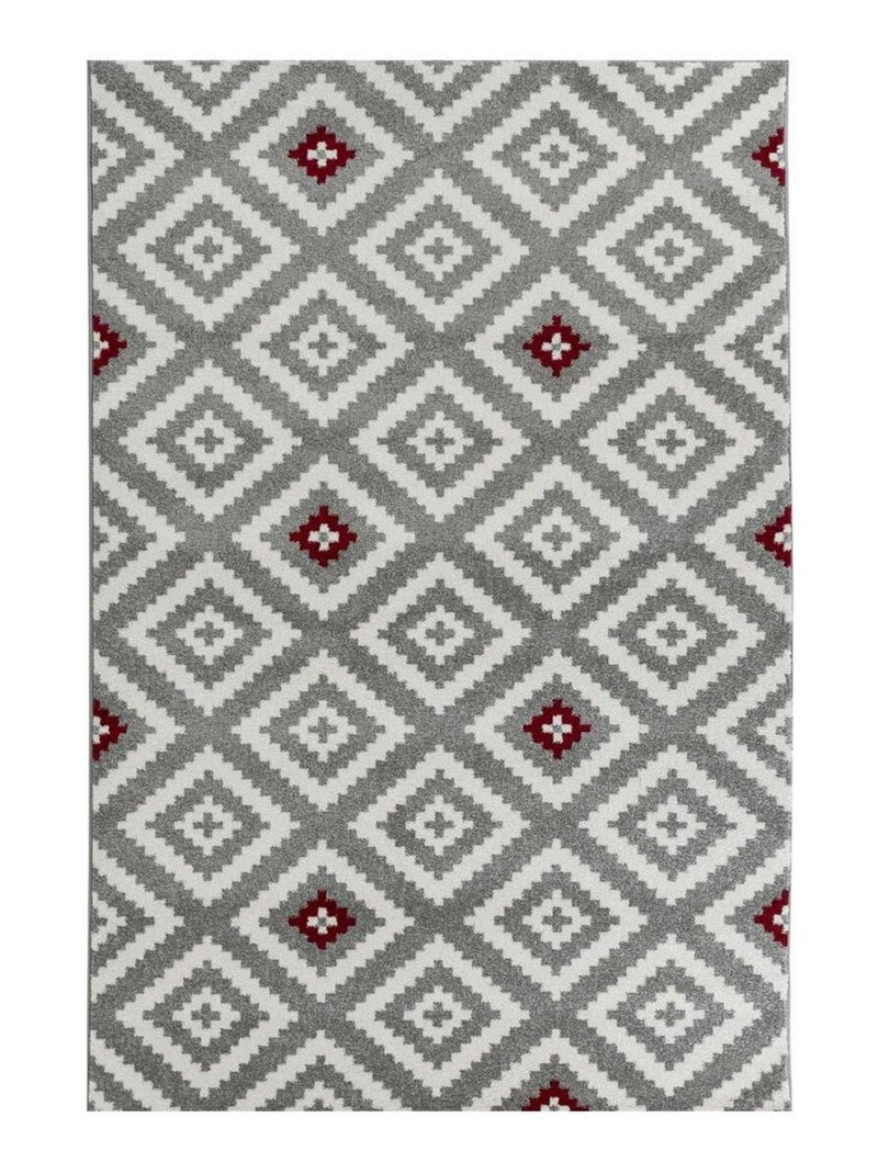 Tapis salon et chambre tissé motif géométrique EFELON 1 Rouge - Kiabi