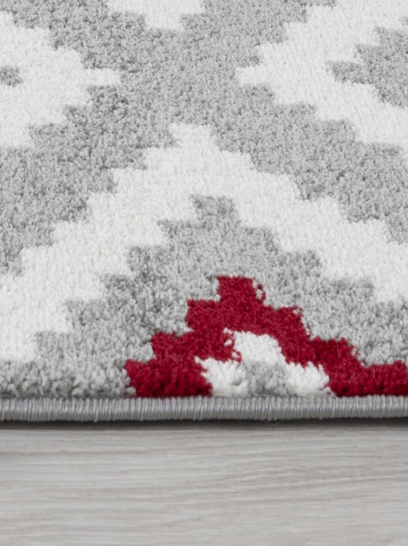 Tapis salon et chambre tissé motif géométrique EFELON 1 Rouge - Kiabi