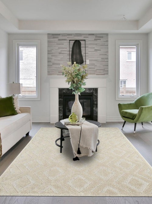 Tapis salon et chambre tissé motif géométrique ELEGANCE A - Kiabi