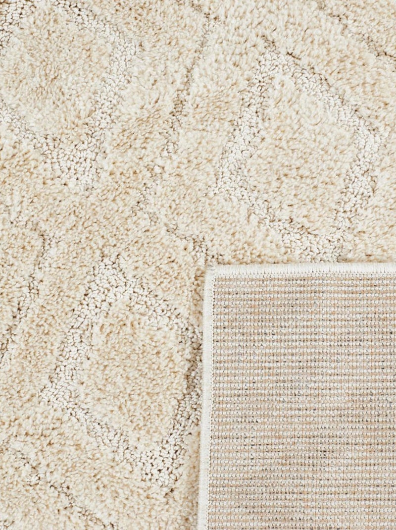 Tapis salon et chambre tissé motif géométrique ELEGANCE A Ecru - Kiabi
