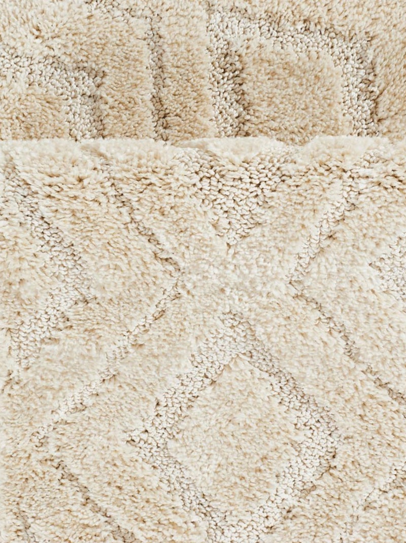 Tapis salon et chambre tissé motif géométrique ELEGANCE A Ecru - Kiabi