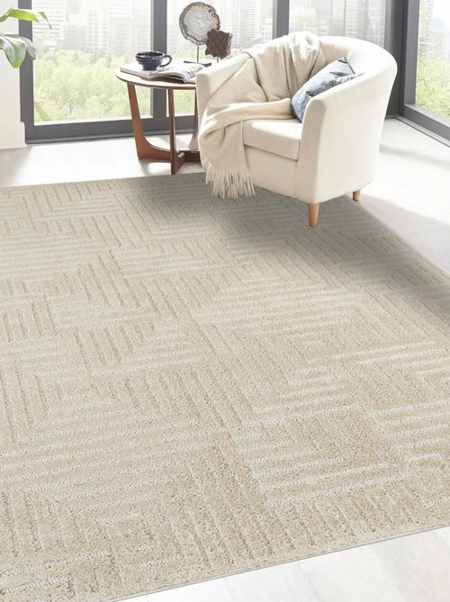 Tapis salon et chambre tissé motif géométrique ELEGANCE D - Kiabi
