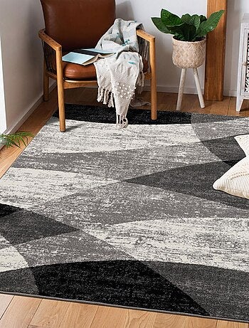Tapis salon et chambre tissé motif géométrique FALDO