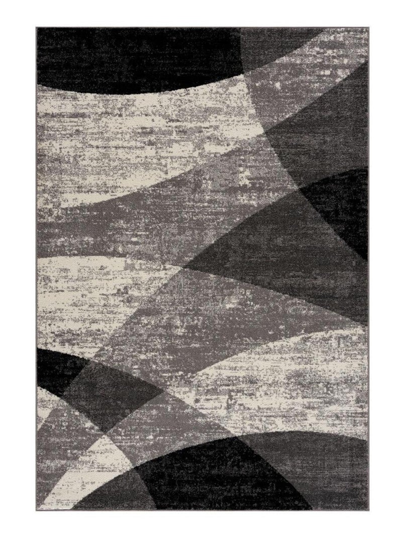 Tapis salon et chambre tissé motif géométrique FALDO Gris - Kiabi
