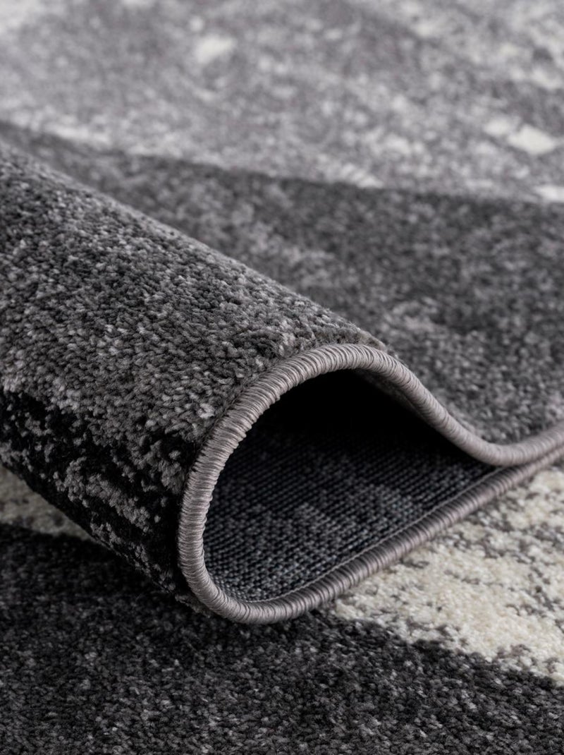 Tapis salon et chambre tissé motif géométrique FALDO Gris - Kiabi