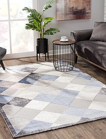 Tapis salon et chambre tissé motif géométrique HARLE