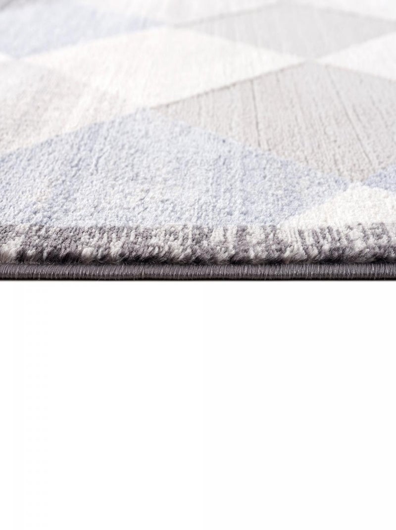 Tapis salon et chambre tissé motif géométrique HARLE Gris - Kiabi