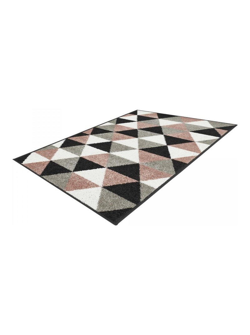 Tapis salon et chambre tissé motif géométrique KARCA Rose - Kiabi