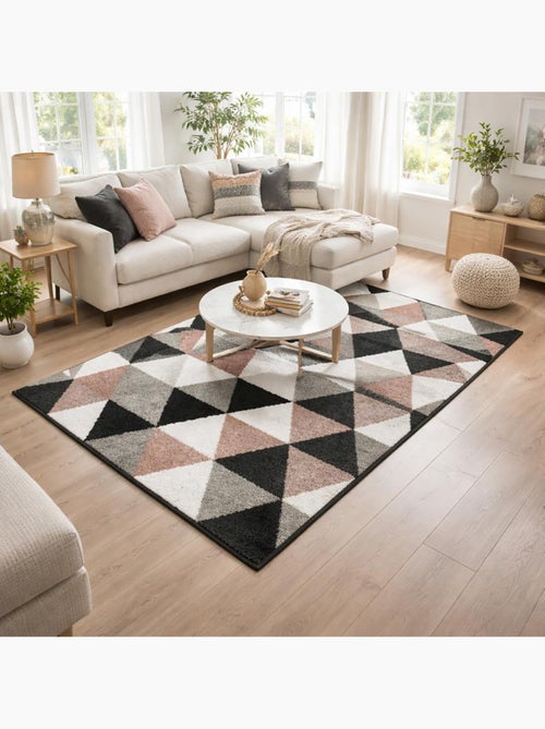Tapis salon et chambre tissé motif géométrique KARCA - Kiabi