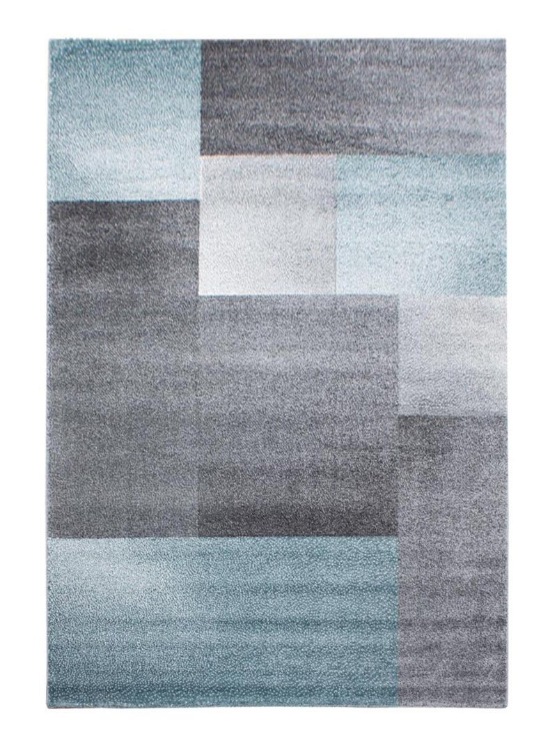 Tapis salon et chambre tissé motif géométrique KARLUK Bleu - Kiabi