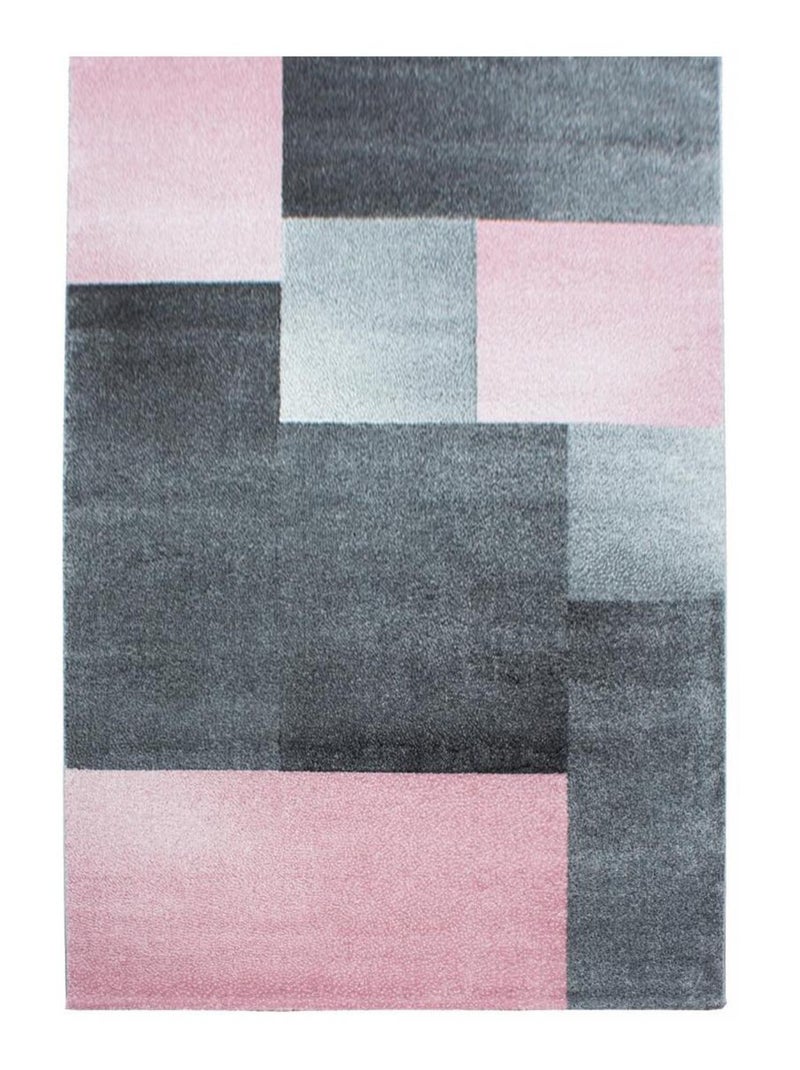 Tapis salon et chambre tissé motif géométrique KARLUK Rose - Kiabi