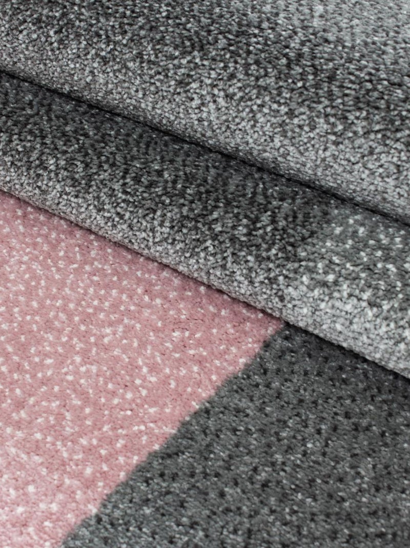 Tapis salon et chambre tissé motif géométrique KARLUK Rose - Kiabi