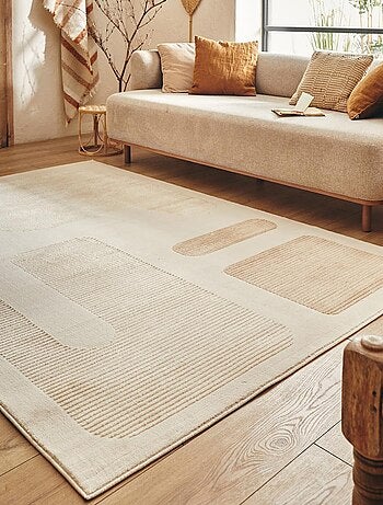 Tapis salon et chambre tissé motif géométrique LUNKIN 4
