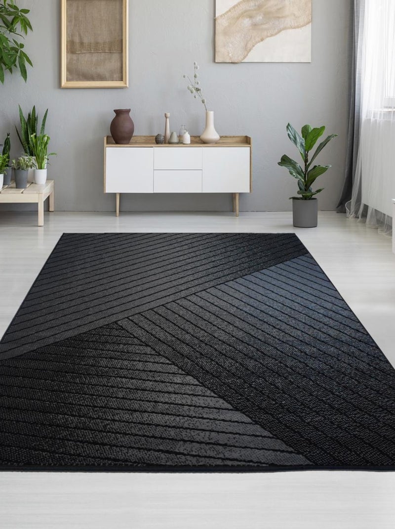 Tapis salon et chambre tissé motif géométrique LYN1 HEDDAL Gris - Kiabi