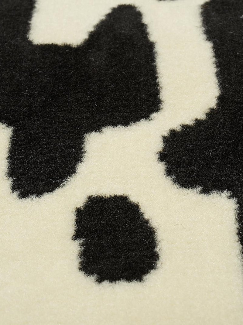 Tapis salon et chambre tissé motif géométrique LYN1 QR Noir - Kiabi