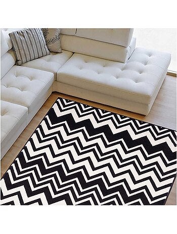 Tapis salon et chambre tissé motif géométrique lyn1 vagues