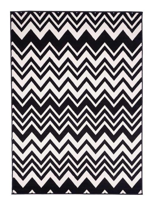 Tapis salon et chambre tissé motif géométrique lyn1 vagues - Kiabi