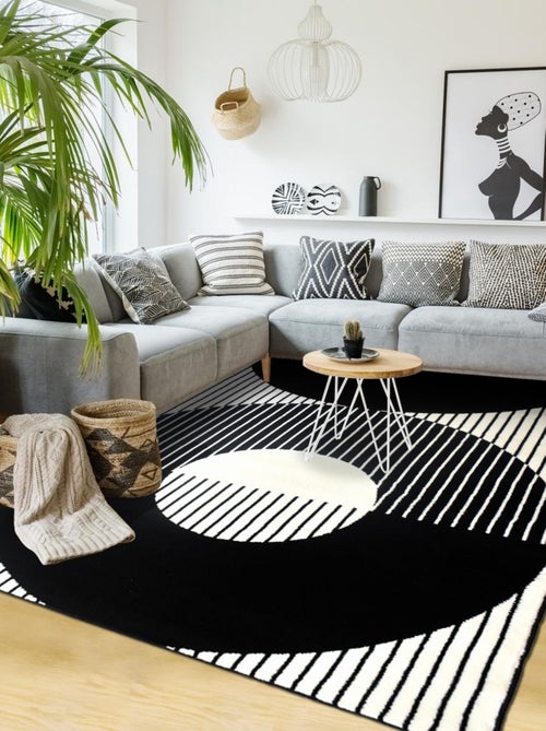 Tapis salon et chambre tissé motif géométrique LYN1 VINILO - Kiabi