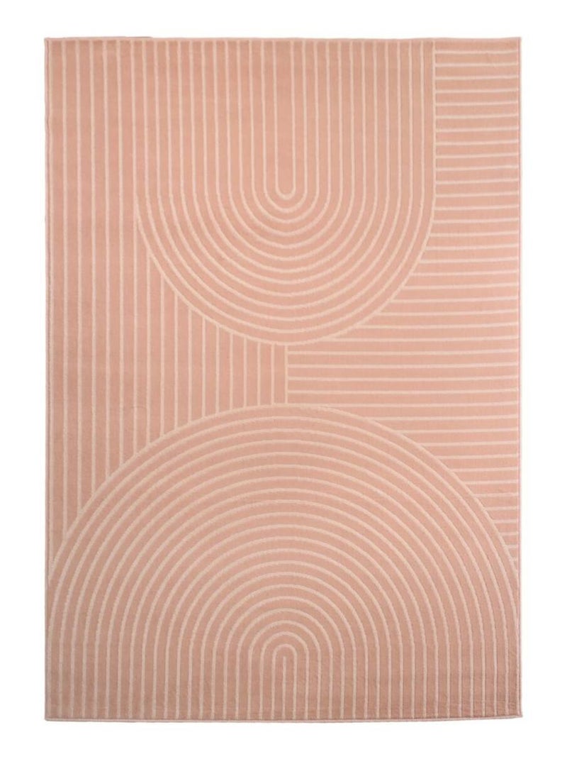 Tapis salon et chambre tissé motif géométrique LYN49 ARCRIL Rose - Kiabi