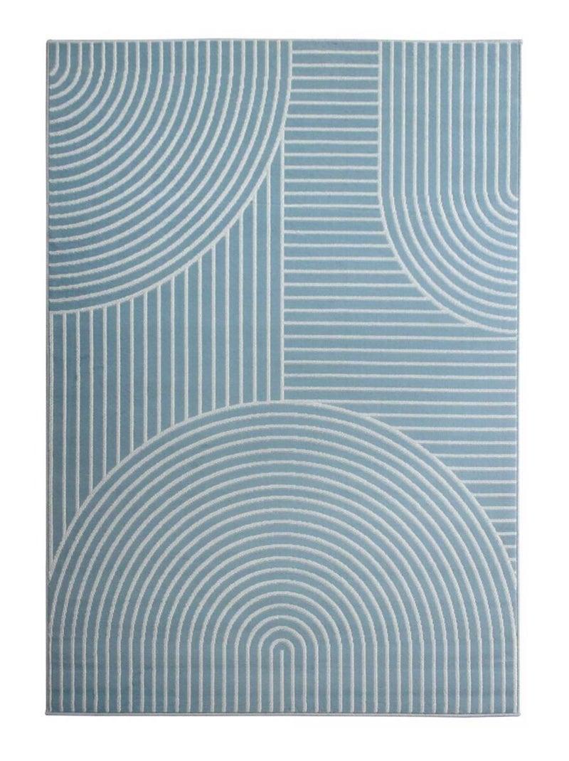 Tapis salon et chambre tissé motif géométrique LYN49 ARCROL Bleu - Kiabi
