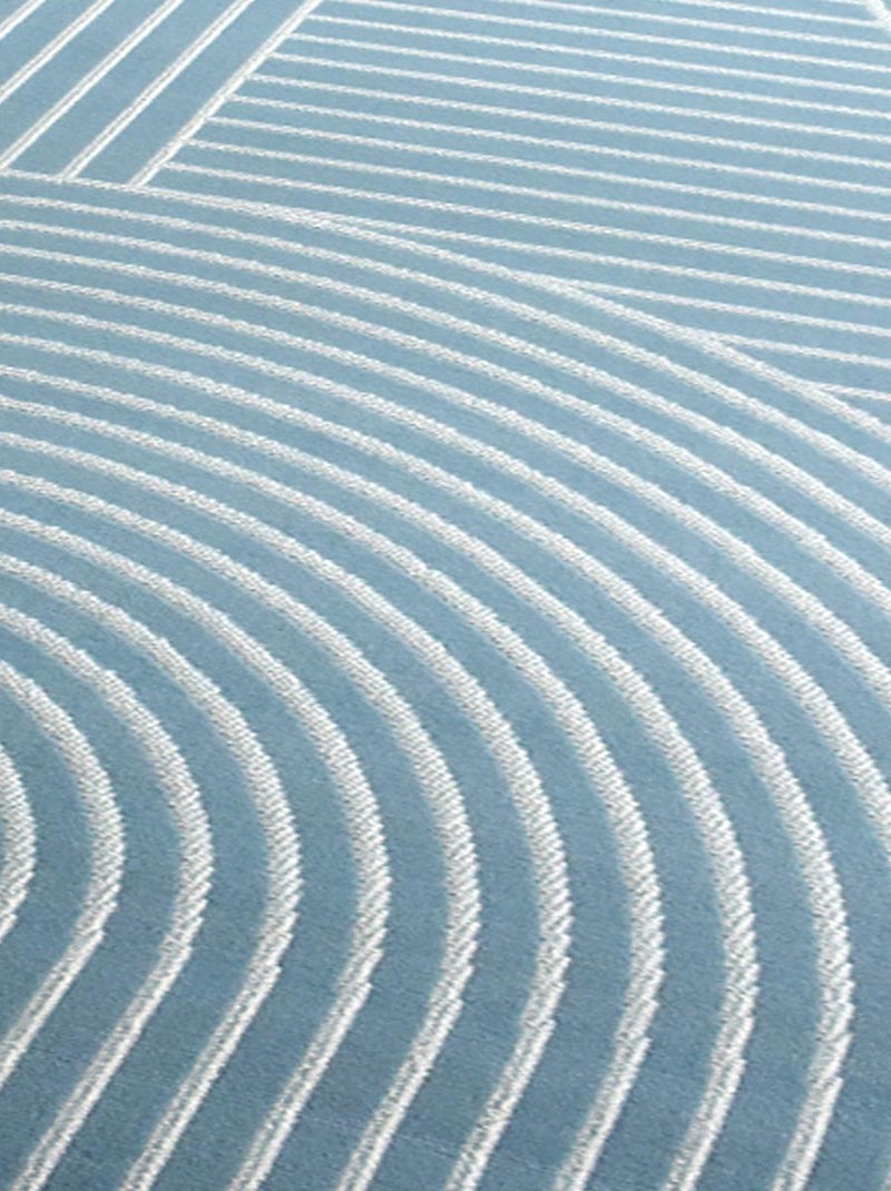 Tapis salon et chambre tissé motif géométrique LYN49 ARCROL Bleu - Kiabi