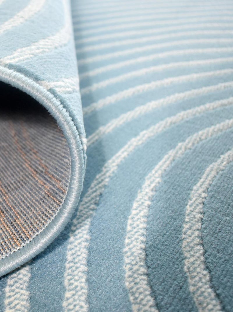 Tapis salon et chambre tissé motif géométrique LYN49 ARCROL Bleu - Kiabi