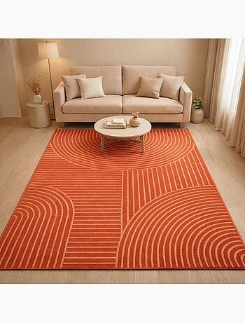 Tapis salon et chambre tissé motif géométrique lyn49 arcrol